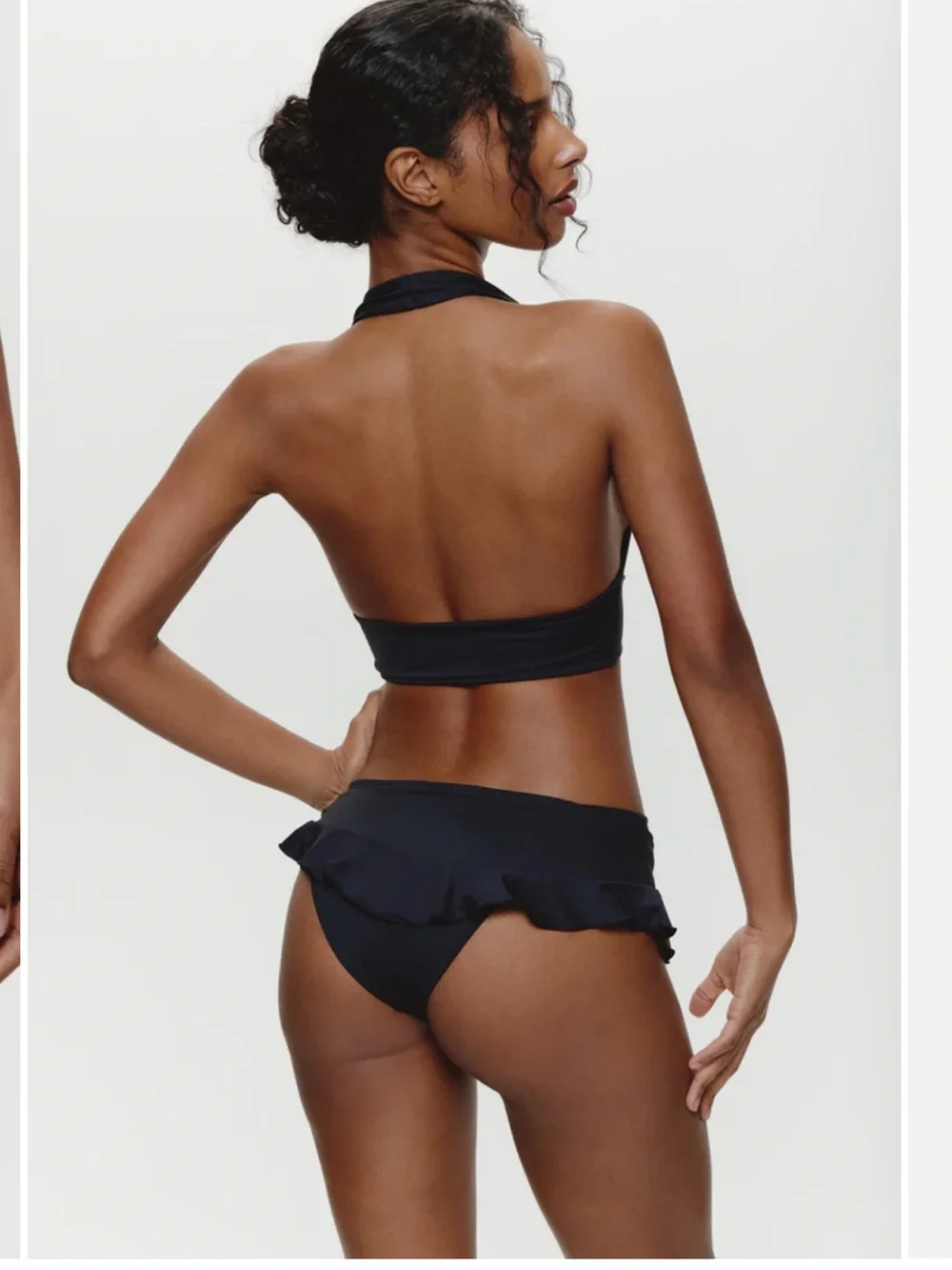 Frankie's Bikinis Black Ruffle Tie Swim Skirt